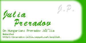 julia preradov business card